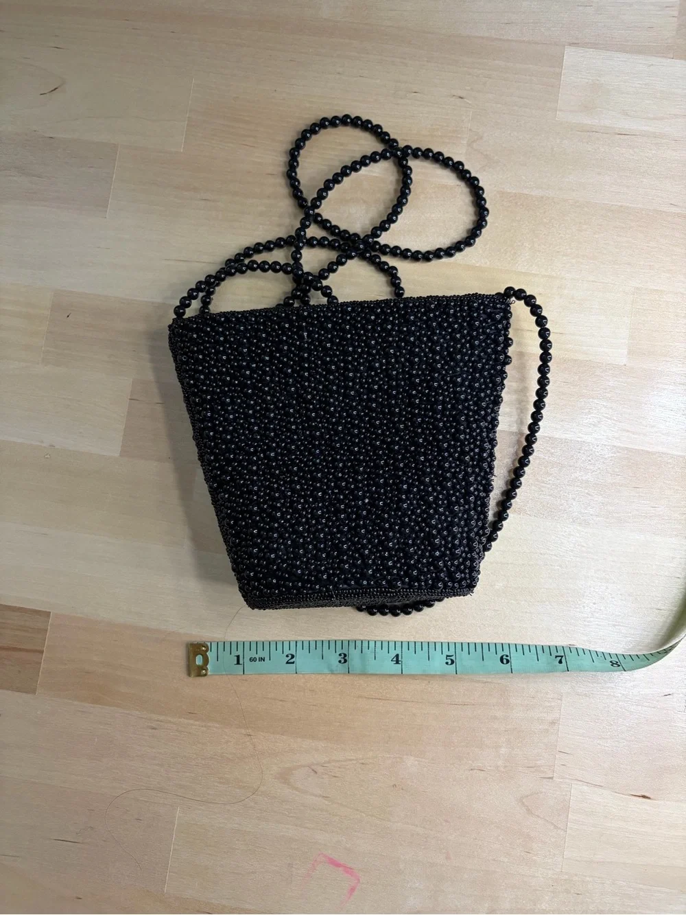 Vintage Inge Christopher Black Beaded Evening Bag